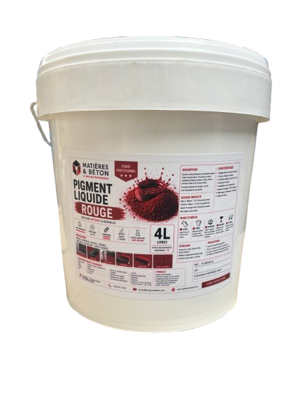 Pigment liquide rouge professionnel pour béton