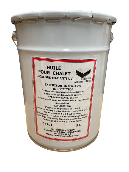 Huile de protection chalet incolore mate anti-UV