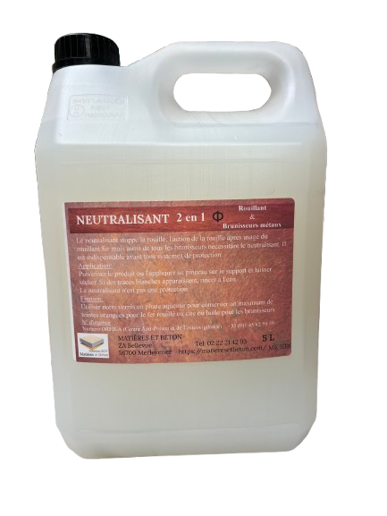 Neutralisant rouille fer et brunisseurs métaux