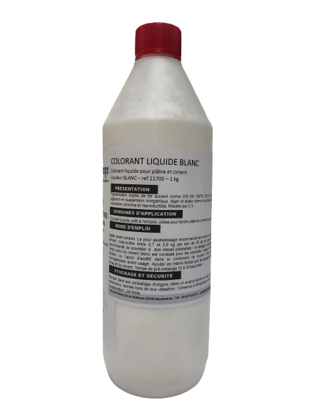 colorant liquide blanc pour béton et plâtre  1 kg