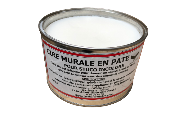 cire murale pour enduit d'argile, stuco, plâtre etc.