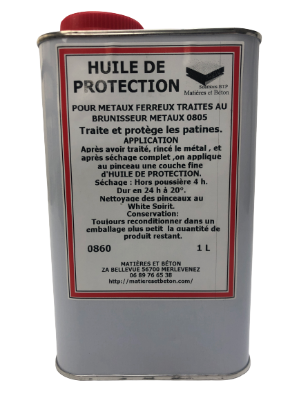 Huile de protection pour métal naturel ou brunis