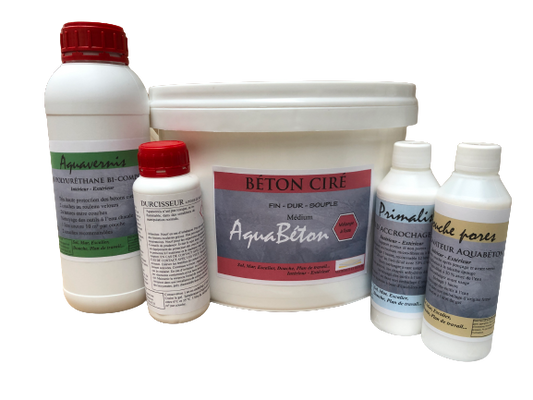 Béton ciré douche, sol, escalier, plan de travail