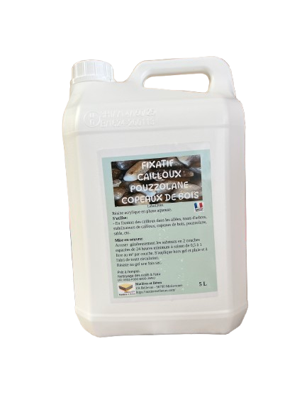 Fixateur gravier, copeaux de bois, pouzzolane