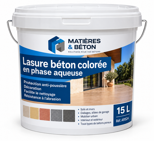 Lasure béton colorée anti-poussière sols et murs