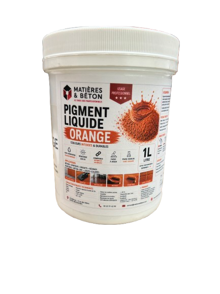 Pigment liquide professionnel orange pour béton