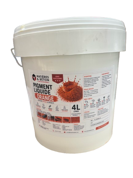 Pigment liquide professionnel orange pour béton