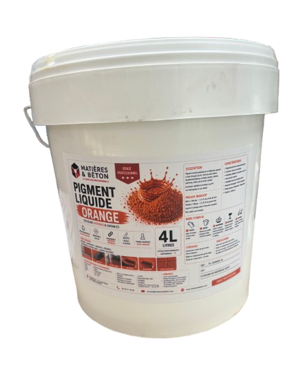Pigment liquide professionnel orange pour béton