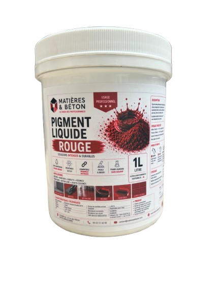 Pigment liquide rouge professionnel pour béton
