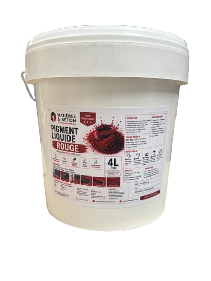 Pigment liquide rouge professionnel pour béton