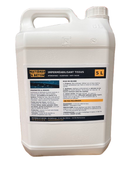 Imperméabilisant tissu textile hydrofuge anti-tache