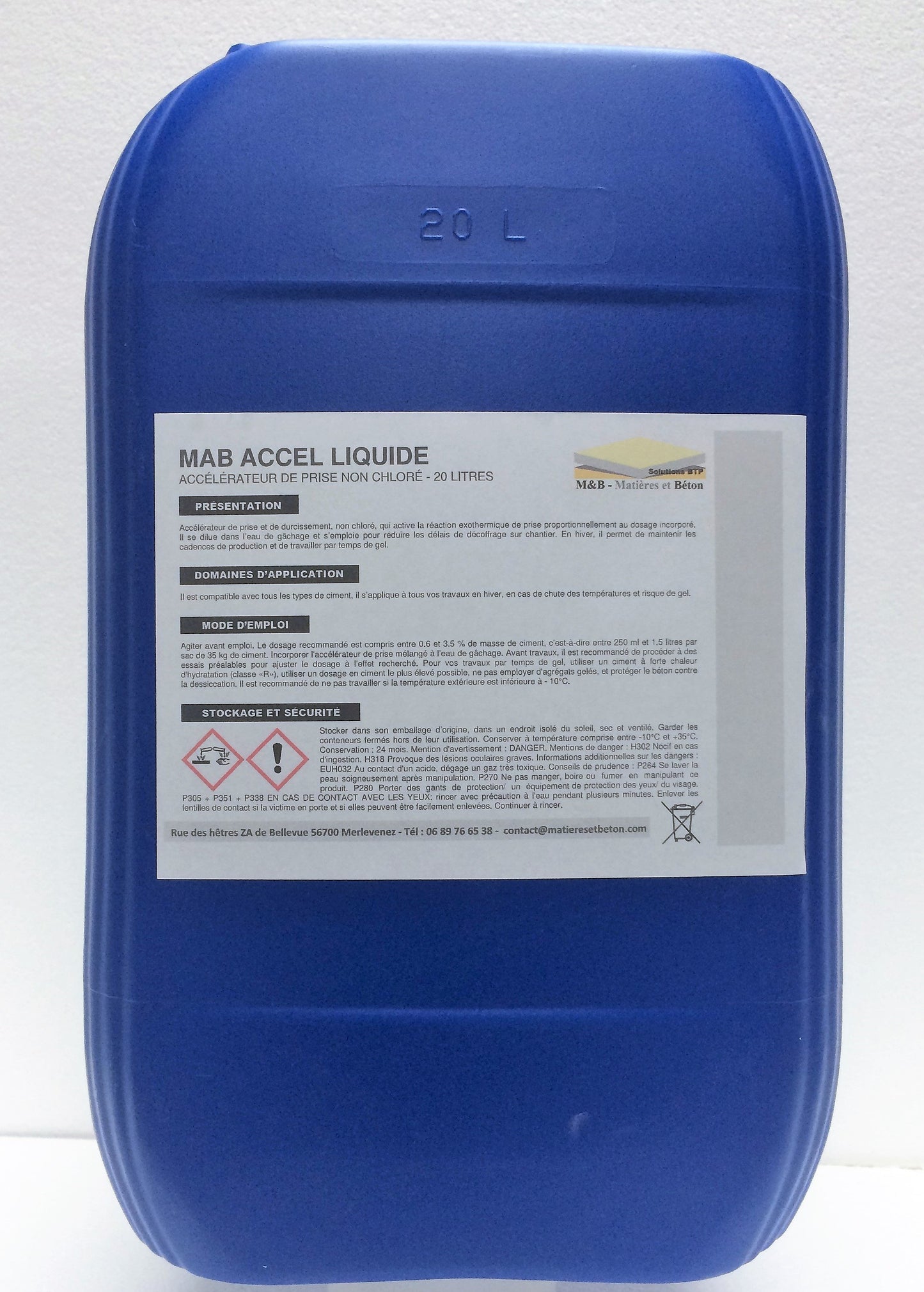 Accélérateur de prise non chloré pour béton - Anti gel