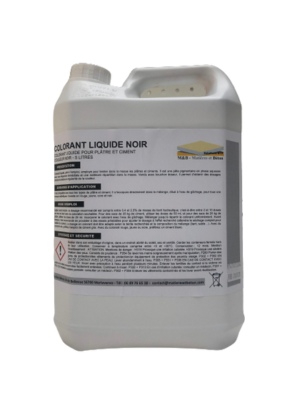 colorant liquide noir 5 litres pour béton et plâtre
