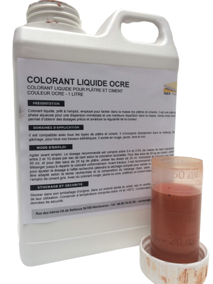 Colorant liquide pour béton, plâtre
