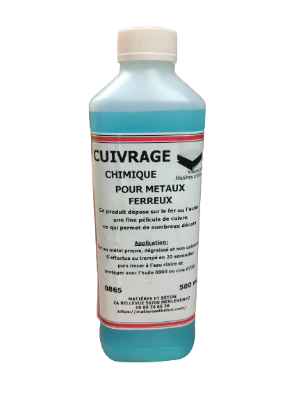 Cuivrage chimique pour fer et acier